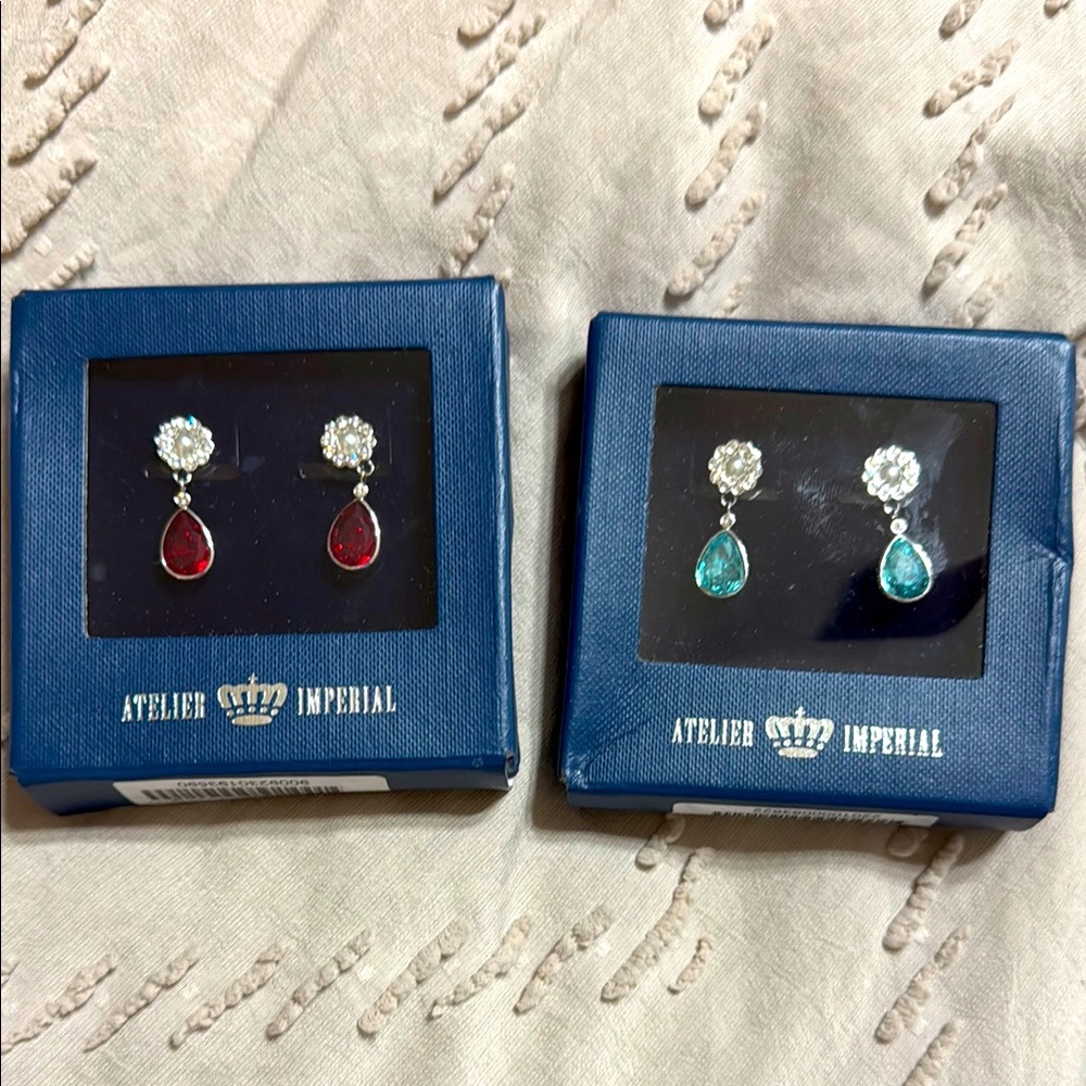 New! 2 pairs of Austrian crystal earrings from Vienna